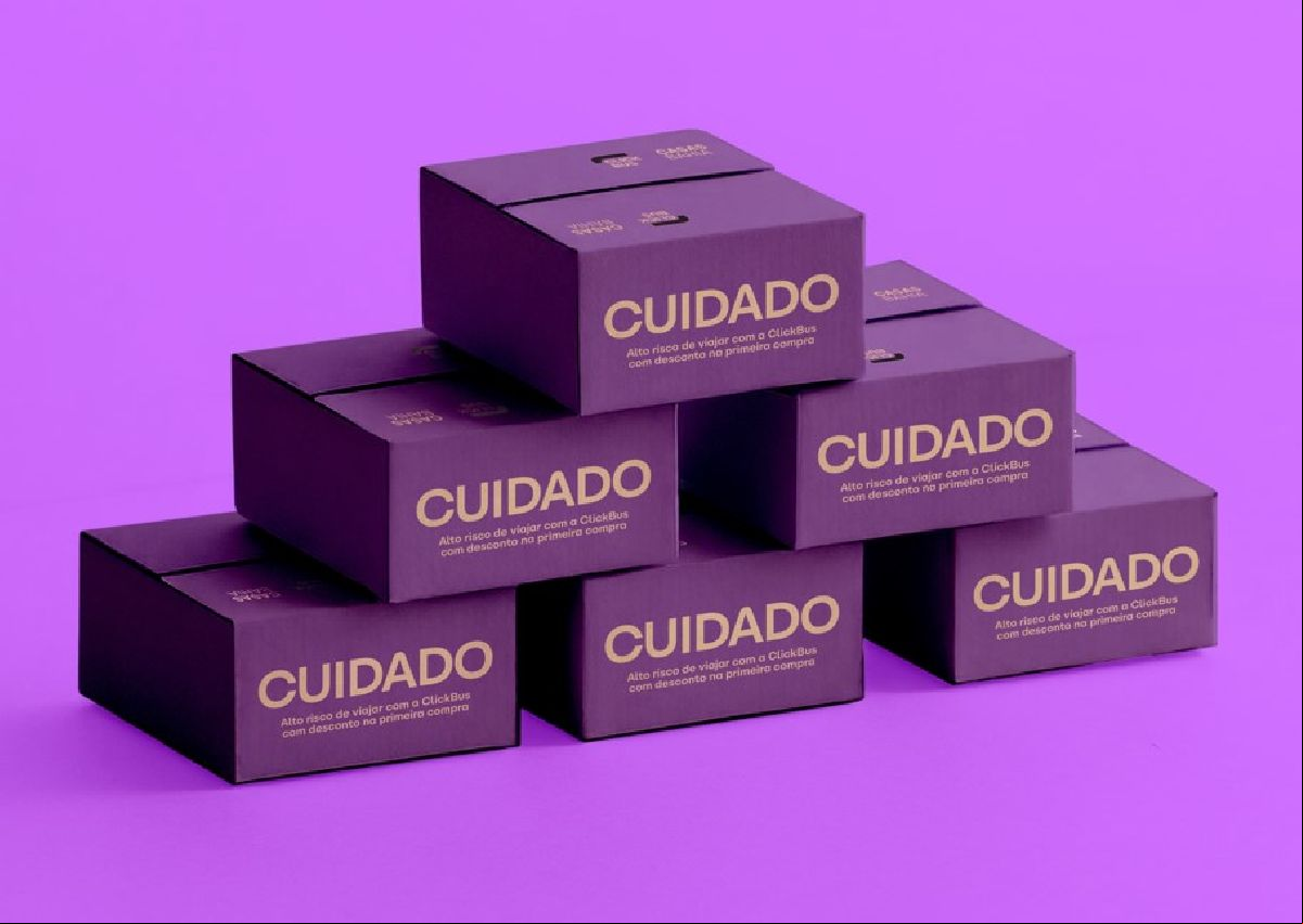 ClickBus muda cor das caixas para roxo em parceria inédita com Casas Bahia